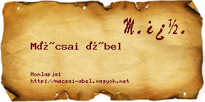 Mácsai Ábel névjegykártya