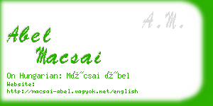 abel macsai business card